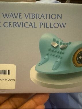 Wave Vibration Cervical Pillow - Aqua Blue
